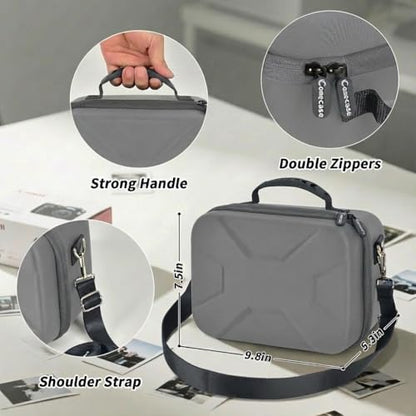Comecase Hard Camera Case for Canon R50/R100/T7, for Sony A6400/ZV-E10 | Small Camera Bag with Hard EVA Shell, Adjustable Dividers, 6 Battery/SD Organizer Slots and Shoulder Strap, Case only, Grey - color: Grey