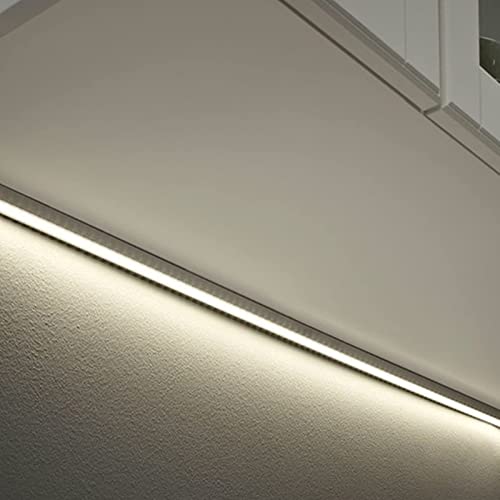10-Pack Pre-Drilled Countersunk Hole 3.3FT LED Strip U Channel Diffuser, Hacksaw Easy Cut Tight and Flush Mounted Under Cabinet Tape Light Aluminum Low Profile with Screw and End caps (10)