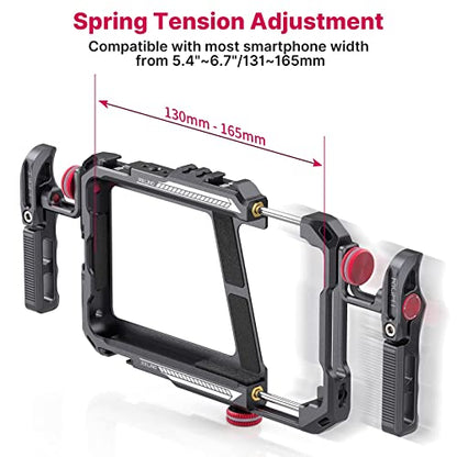 ULANZI Smartphone Video Rig with Handle, LINO Filmmaking Case Aluminum Alloy Phone Video Stabilizer Grip Tripod Mount for Video Maker Videographer with Cold Shoe for iPhone 16 15 Mini Pro Max 8 Plus