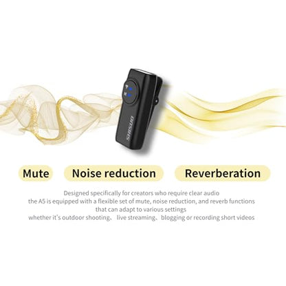 3-in-1 Wireless Lavalier Mic with 2 Receivers & 2 Mics, Lightning/USB-C/USB-A for iPhone 16 15 14, Android, PC, 40H Battery Life Noise Cancelling Lapel Mic with Furry Windscreens for Vlogging - color: Black and Silver