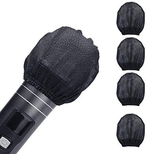 Microphone Cover 200pcs (100 pairs) Microphone Covers Disposable Individually Wrapped Mic Cover For Sanitary Mic Covers Disposable For Mic Microphone Windscreen & Pop Filters Black (200 pack- Black) - color: 200 pack- Black