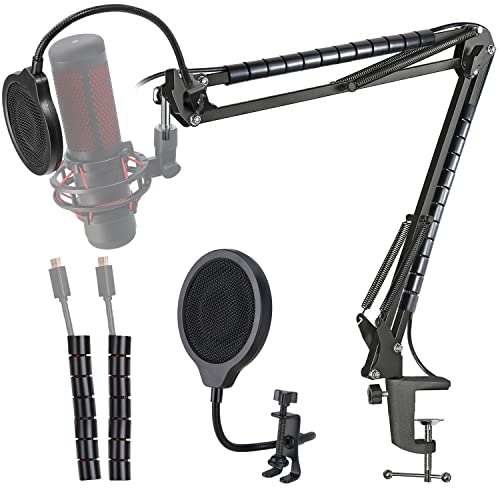 Hyperx Quadcast Mic Stand - Scissor Mic Boom Arm and 2 Cable Ties to Organize Cables Compatible with Hyperx Quadcast S to Improve Sound Quality by YOUSHARES - color: Mic Stand