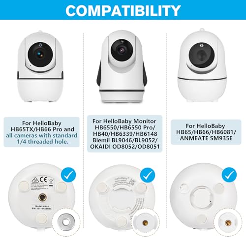 wochel Tripod Baby Monitor Mount for HelloBaby HB65/HB40/ HB6550/ HB6148/ HB6560/HB66/HB6339/HB6550 Pro, ANMEATE SM935E, Flexible Baby Camera Mount Attach Your Camera Wherever You Want (Black) - color: Black