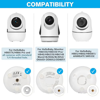 wochel Tripod Baby Monitor Mount for HelloBaby HB65/HB40/ HB6550/ HB6148/ HB6560/HB66/HB6339/HB6550 Pro, ANMEATE SM935E, Flexible Baby Camera Mount Attach Your Camera Wherever You Want (Black) - color: Black