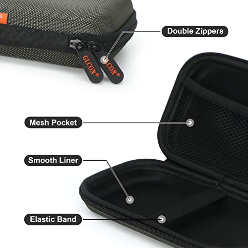 Dustproof Carrying Case Electronic Accessories Cable Organizer - Portable Small Travel Charger Case Power Bank Phone Pouch - Double Zippers Wallet Hard EVA Storage Carry Bag - Silver Grey
