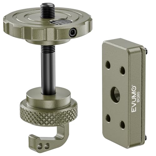 EVUMO Ball Head Conversion Kit for BOG DeathGrip Tripod, 6061-T6 Aluminum Ball Head Converter Adapter and Arca Swiss Saddle Mount Plate Complete Kit Combo for BOG Shooting Tripod (Green) - color: Green