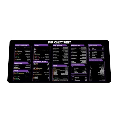PHP Shortcuts & Cheat Sheet Mouse Pad Mouse Mat, Quick Reference for Web Developers, Programmers, CS Students, Essential Computer Accessories for Study, Work, and Reference Purposes KMH - color: PHP Shortcuts