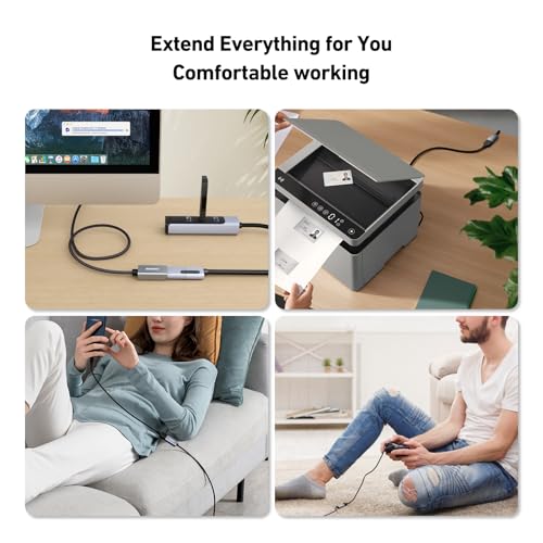 BENFEI USB 3.0 Extension Cable 1.5 Feet, Nylon Braided Compatible with Webcam, Camera, Phone, USB hub, Mouse, Keyboard, Printer, Hard Drive, Headset - size: 1.5 Feet
