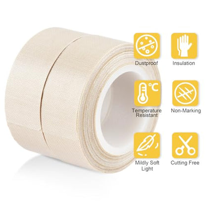 2PCS Light Dimming Tape 0.78inx32.8ft LED Light Strip Masking Tape for Moderate Light Blocking, Beige - color: Beige