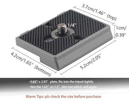 200PL-14 Quick Release Plate for Manfrotto 804RC2 Rapid Connect, 323 RC2, 488RC2, 484RC2, 498/496/ 494RC2, 2498RC, 2486RC, 468MGRC2 (with 1/4 Adapter)
