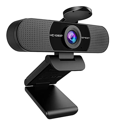 EMEET 1080P Webcam with Microphone, C960 Web Camera, 2 Mics Streaming Webcam, 90°FOV Computer Camera, Plug and Play USB Web Cam for Online Calling/Conferencing, Zoom/Teams/Facetime/YouTube, Laptop/PC - style: Clear 1080P w/ 90° Wide FOV