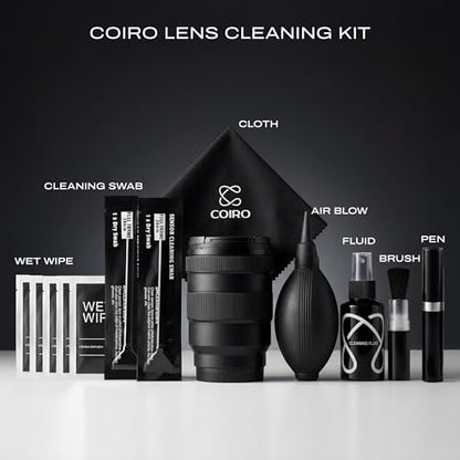 C Coiro Camera Lens Cleaning Kit 7 in 1 – Lens Pen, Air Blower, Sensor Cleaning Swabs, Lens Cleaner Spray, Wet Wipes 5 Pac, Microfiber Wipe – DSLR Mirrorless Full Frame - size: 7 IN 1