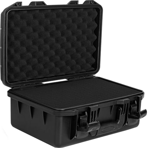 Hard Carrying Case,Shockproof Storage Box with Customizable Foam,Portable Protective Tool Box for Microphone,Recorder,Electronics,Tools,Cameras,Equipment and More,16.8"x11.5"x5" - size: 16.8"x11.5"x5"