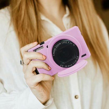 G7X Mark III Case, Protective Case for Canon Powershot G7X Mark III Digital Camera, Removable Lens Cover Silicone Sleeve Soft Camera Cover Rubber Protective Body Skin- Light Pink - color: Light Pink