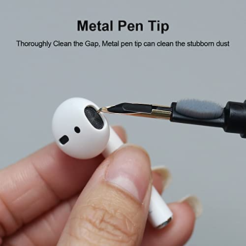 Hagibis Cleaning Pen for Airpods Pro 1 2 Multi-Function Cleaner Kit Soft Brush for Bluetooth Earphones Case Cleaning Tools for Lego Huawei Samsung MI Earbuds (Black) - color: Black
