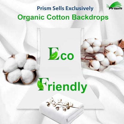 Prism 100% Cotton Extra Thick Professional Video Green Screen Backdrop 5x9 ft, Brushed for Low Light Reflectance and Bleed Through, Sustainable Organic Cotton Muslin with No Microplastic Shedding - color: Green 5x9ft