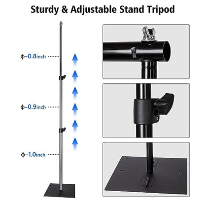 HYJ-INC Pipe and Drape Photography Backdrop Stand Kit Adjustable Photo Background Stand 10ft x 6.5ft with Metal Base for Parties Weddings Birthday Party Events Photo Booth