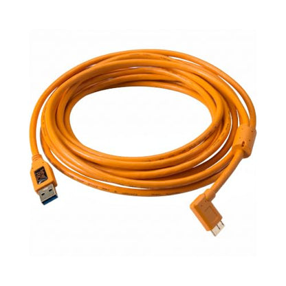 Tether Tools TetherPro USB 3.0 to Micro-B Right Angle Cable | for Fast Transfer and Connection Between Camera and Computer | High Visibility Orange | 15 Feet (4.6 m) - color: Orange