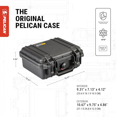 Pelican 1200 Case With Foam (Black) - color: Black