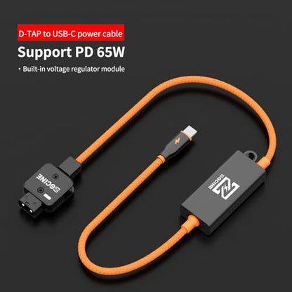 ZGCINE DT-PD 20" D-Tap to USB-C PD 2-Way V-Mount Charger Braided Power Delivery Cable for V-Mount Battery,Mirrorless Cameras, Phones &More