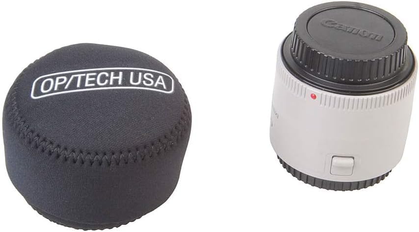 OP/TECH USA Fold-Over Neoprene Lens Pouch – Camera Lens Case for safe Lens Cover storage, Great for Photography & outdoor shoot, Keeps your Lens secure with No-Lose Lid-306 (Black) - Made in USA - size: 306