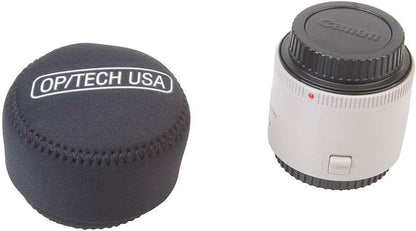 OP/TECH USA Fold-Over Neoprene Lens Pouch – Camera Lens Case for safe Lens Cover storage, Great for Photography & outdoor shoot, Keeps your Lens secure with No-Lose Lid-306 (Black) - Made in USA - size: 306