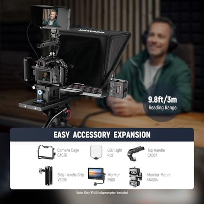Neewer Teleprompter X14 III with RT113 Remote/App Control, 45° Tilt 14" Beamsplitter All Metal Frame Upgraded Camera Mount QR Plate Compatible with Manfrotto 501PL for iPhone iPad DSLR, Assembly Free - style: X14 III