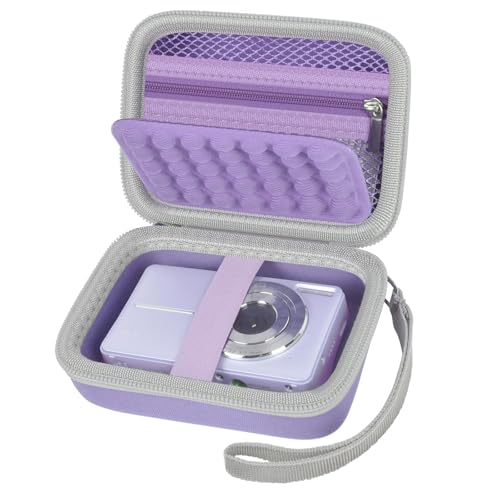 Digital Camera Case for CAMKORY/for Kodak Pixpro/for VAHOIALD/for Sony DSCW800 830/ for Canon PowerShot 180 190. Kids Vlogging Cameras Storage Holder for Accessories (Box Only)-Purple - color: Purple