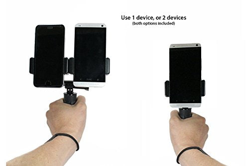 OCTO MOUNT Dual Device Hand-Held Stabilizer for Cell Phone or GoPro Camera. Compatible with iPhones, Samsung Galaxy, HTC, etc.