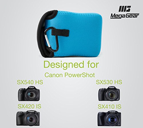 MegaGear MG506 Ultra Light Neoprene Camera Case compatible with Canon PowerShot SX420 IS, SX540 HS, SX410 IS, SX530 HS - Blue - color: Blue