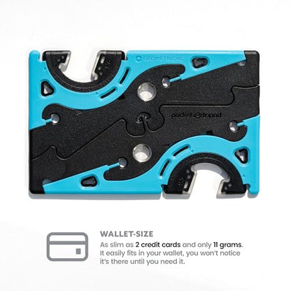 GEOMETRICAL Pocket Tripod PROv2 - Card-Size Stand, for iPhone, Alien Blue Universal Kit - color: Alien Blue