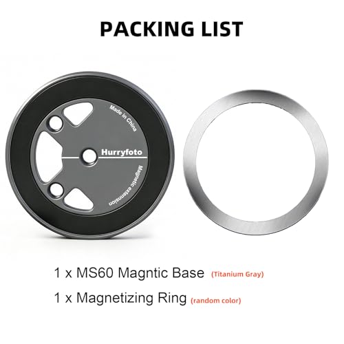 Magnetic Phone Mount Plate with 1/4"-20 Thread & Cold Shoe, N52 Strong Magnet 15N Hold, Aluminum Camera Mount Adapter for iPhone MagSafe, Tripod, Ball Head, Vlogging & Filming Rig (Gray) - color: Gray