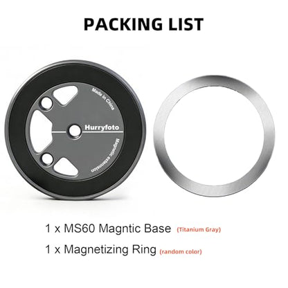 Magnetic Phone Mount Plate with 1/4"-20 Thread & Cold Shoe, N52 Strong Magnet 15N Hold, Aluminum Camera Mount Adapter for iPhone MagSafe, Tripod, Ball Head, Vlogging & Filming Rig (Gray) - color: Gray
