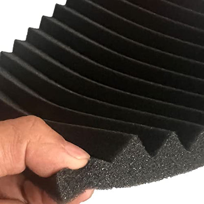 52 Pack Black red 1" x 12" x 12" Acoustic Wedge Studio Foam Sound Absorption Wall Panels - color: BLACK RED