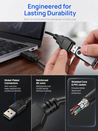 80FT USB 2.0 Cable,Long USB2.0 A Male to Female,USB A Cable Extension Cord,USB 2.0 A Data Transfer Extender USB Cable， USB2.0 A Connector for USB Flash Drive/Hard Drive - size: 80FT