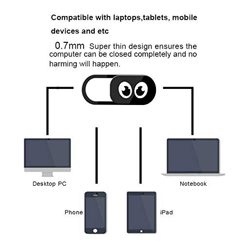 Eye Webcam Cover Slider 0.7Mm Thin - Web Camera Cover Fits Laptop, Desktop, Pc, Macboook Pro, iMac, Mac Mini, Computer, Smartphone, Protect Your Privacy Security, Strong Adhensive 3 Pack (3 Pack) - color: 3 Pack Eye