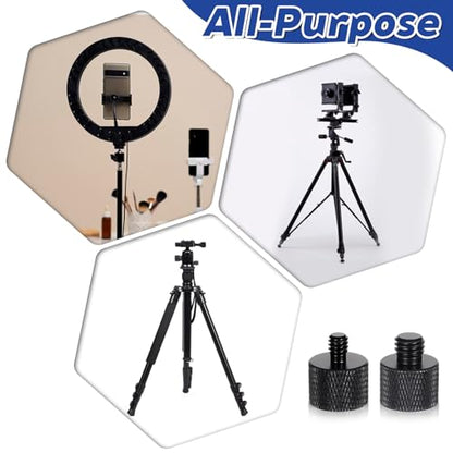 Xthrotsenk 2pcs 1/4 to 3/8 & 3/8 to 1/4 Camera Tripod Adapter Tripod Screw Adapter 1/4 Male to 3/8 Female and 3/8 Male to 1/4 Female Adapters Set for Camera Monitor Tripods Microphone Mic Stand Mount