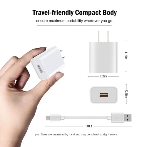 10Ft Charging Power Cable Cord for Arlo Q,Arlo Pro/Pro2,Essential Spotlight XL/XL 2nd, GO, Wyze Cam Pan v3 v2,Blink,Cloud,Yi Home Camera,Oculus go,Kasa Cam Wall Charger Adapter Replacement - size: 10 Feet, style: 1-Pack