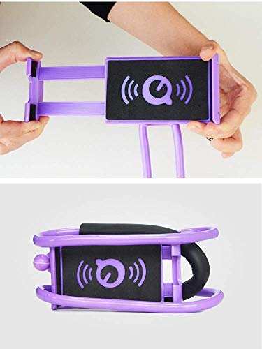 Chapter Seven Universal Smart Mobile Phone Stand,Hanging on Neck Cell Phone Mount Holder, Flexible Lazy Bracket DIY Free Rotating for Multiple Functions (Black) (Purple) - color: Purple