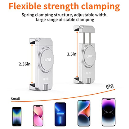 UURIG Magnetic Cell Phone Clamp for DJI OM, Phone Tripod Mount, Handheld Gimbals Magnetic Ring Holder for DJI OSMO Mobile 8/7/7P/6,OM 5/OM 4/OM 4 SE Accessories
