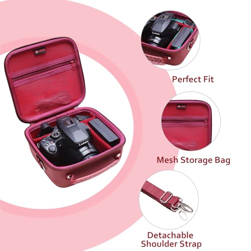 XANAD Hard Camera Case Bag Compatible with Canon EOS Rebel T7/ T100/ R50/ R50 V/RP/ R8/ R6 Mark II/ R7/ R10 DSLR Mirrorless Cameras, for Canon Sony Kodak Panasonic Nikon DSLR Mirrorless Camera, Red - color: Wine Red