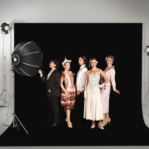 EMART 10x10ft Black Photo Backdrop Screen for Photography, Large Negros Drapes Party Background Curtain, Polyester Fabric Sheet Video Studio Portrait Photoshoot - size: 10x10ft