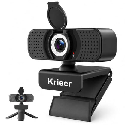 4K UHD Webcam with PDAF Autofocus, Dual Mics, Privacy Cover and Tripod | 87° view, auto white balance, low-light correction, 360° rotation and plug-and-play USB-A for work, meetings and streaming