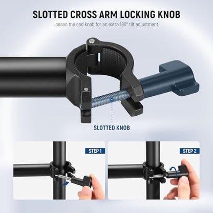 NEEWER Overhead Camera Mount with Phone Clip, 22"/56cm Clamp on Flexible Holding Arm for Desk Stand, 180° & 360° Adjustable Fits 0.87"-1.1" Tubes, 5.5lb/2.5kg Load for Camera LED Ring Light Mic, DS009 - style: DS009(2-Section)