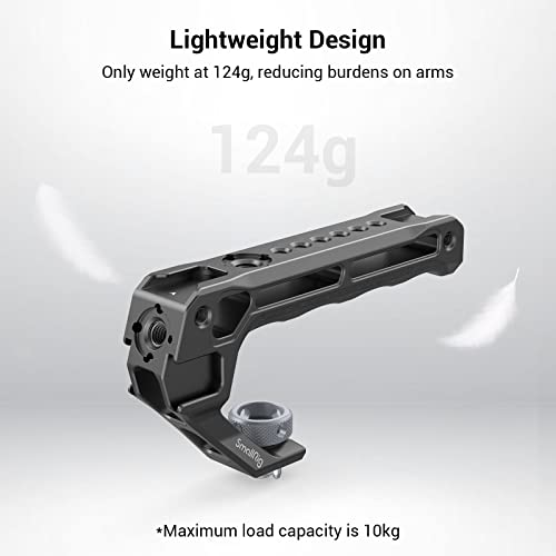 SmallRig Top Handle with 3/8"-16 Locating Pins for ARRI Grip for Camera Cage, Universal Video Rig with 5 Cold Shoe Adapters to Mount DSLR Camera with Microphone/LED Light/Monitor - 3765