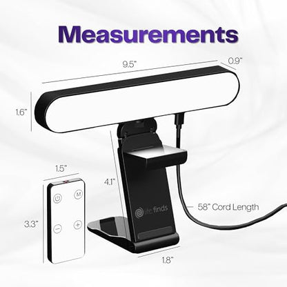 Life Finds Webcam Light for Streaming on Monitor or Laptop, Freestanding Video Conference Lighting, USB-C Connectivity, Remote Control Included, Black, LF-WL1