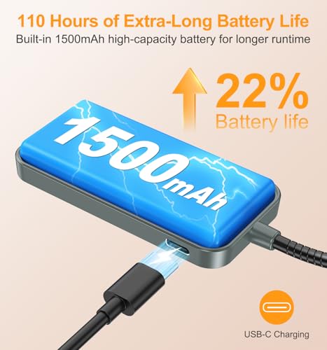 Gritin 2026 Gen 2 Book Light for Reading- 32 Eye Caring Full Spectrum LED | 5 Colors & 5 Brightness, Adjustable Wide/Narrow Beam, Upgrade 1500mAh Long-Lasting Rechargeable Clip on Light-Sea Blue - color: Sea Blue