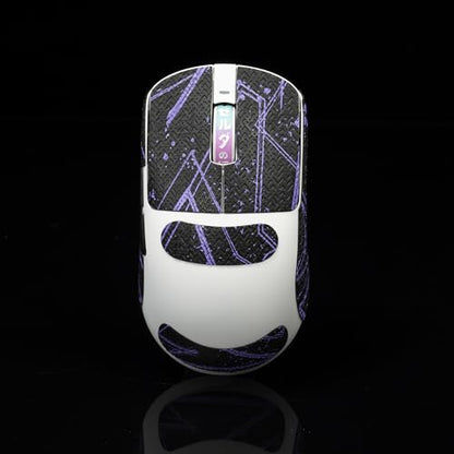 Gamer Mouse Grip Tape Sticker for VGN Dragonfly R1 Pro MAX VXE Non Slip Suck Sweat Pre Cut Easy Install Black Purple - color: Black Purple