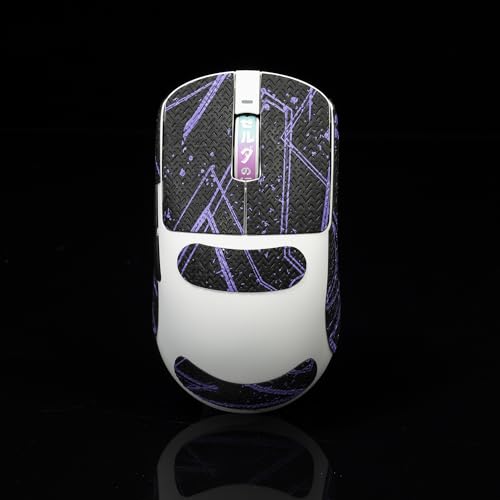 Gamer Mouse Grip Tape Sticker for VGN Dragonfly R1 Pro MAX VXE Non Slip Suck Sweat Pre Cut Easy Install Black Purple - color: Black Purple