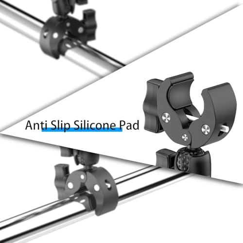 Double Super Clamp Mount Umbrella Clamp for Chair Clamp for Photography & Video Studio (5LB Load) - Compatible with Light Stands, Monitors, Umbrella, Reflectors, Tripods & More
